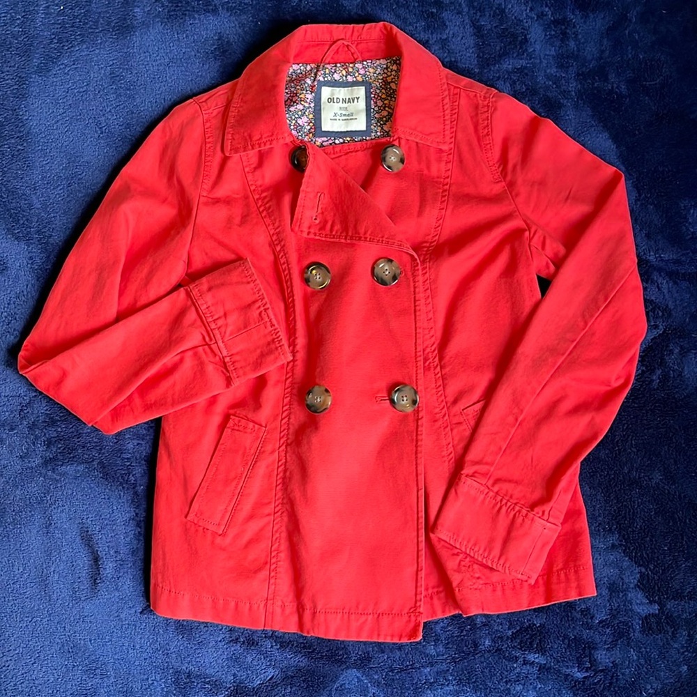 Old Navy XS Coat Red 100% Cotton